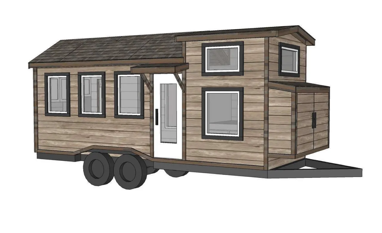 Quartz 8x24 Tiny Home (Model# TH-802) - exterior render